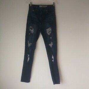 VIP Jeans women's size 9/10 dark wash distressed skinny jeans